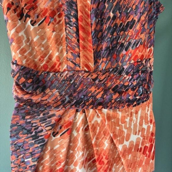 Simply Vera Wang L Sheath V Neck Dress Sleeveless Artsy Stretch Modern Bold Chic - Picture 4 of 6